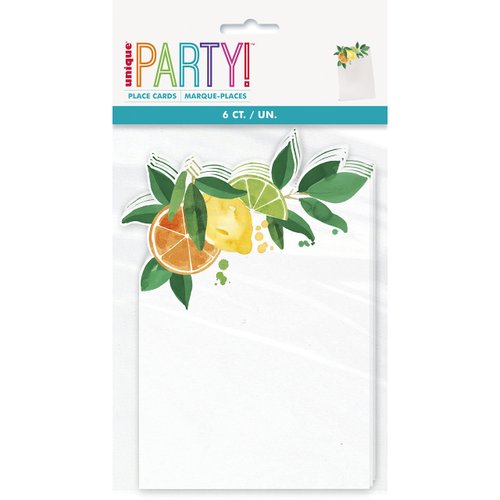 Citrus Fruits Delight Paper Place Cards - 11" x 6.5", 6 Count - Perfect for Any Occasion, Made for Meaningful Celebrations