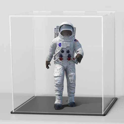 HEMYLU Acrylic Box with Matte Black Base, 5 inch Cube Clear Acrylic Display Case, Dust-Proof Display Case for Collectibles, Toys (5x5x5 inch)