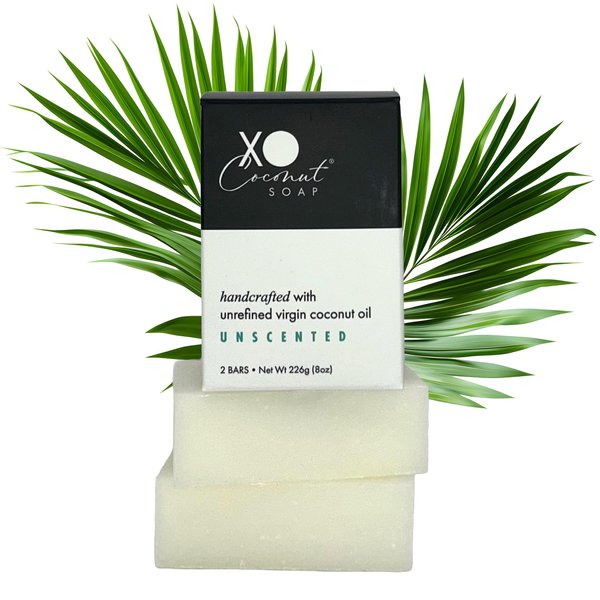 Coconut Oil Bar Soap Handcrafted Organic Natural Face Body Hands Vegan Unscented - 2 Bars, 4oz Each