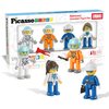 Picasso Toys Magnetic Character Action Figures 4 Piece Astronaut for Building Block Tile Toddler Toy Set Magnet Expansion Pack Age 3 and up Educational STEM Learning Pretend Playset Construction PTA17