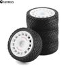 Chanmoo 1/10 RC Rally Car Tires On Road Tyres 12mm Hex Plastic Wheels Rims Compatible with 1/10 Scale Racing Car Tamiya TT01 TT02 XV01 TA06 PTG2 HPI KYOSHO HSP RC On-Road Car 4PCS (White)