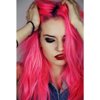 iLUU Clip in Pink Hair Extensions 24" 100g Long Curly Wavy Thick Synthetic Hair Pieces Pink Hairpiece Synthetic Hair Extension 5 Clips ins for Women Girl Cosplay 8C#
