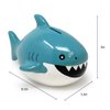 Isaac Jacobs Ceramic Shark Money Bank, Fish Piggy Bank, Ocean or Sea Themed Decoration, Baby Shark, Girls and Boys Room Décor, Kids Cartoon Coin Bank, Fun Gift for Children, Boys (Blue)