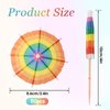 50 Pcs Drink Umbrellas, 3.9 Inch Umbrella Toothpicks Rainbow Cocktail Umbrellas for Drinks, Mini Cocktail Picks Umbrella for Drink & Food, Summer Hawaiian Appetizers Party Decor