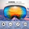JULI Ski Goggles, Skiing Skating Snowboarding Goggles with Anti-Fog UV Protection M3(Black Frame/15.3% VLT Colorful Len)