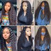Deep Wave Bundles Human Hair Deep Human Hair Bundles Unprocessed Brazilian Virgin Hair Extensions for Black Women Natural Black Color 16 18 20 inch