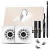 EASITENSION DIY Eyelash Extension, 3D Effect Glue Bonded Band Cluster Lashes Individual Lash Clusters Volume Lashes Set, At Home Eyelash Extension, C curl Lashes Pack 12mm,14mm (KIT)