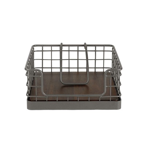 Spectrum Madison Weighted Napkin Holder (Industrial Gray) - Dispenser & Décor for Kitchen, Dining Room, Outdoor, & Bar Tabletop Storage