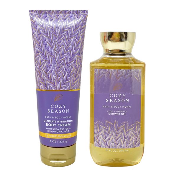 Bath & Body Works Cozy Season 2 Piece Gift Set - Body Cream and Shower Gel - Full Size