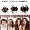 BRUSHZOO Round Brush for Blow out, Round Hair Brush for Women Men Styling Curling Straightening, Wooden Round Brush AddShine Volume (2.2 Inch)