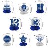 8Pcs 13th Birthday Decorations Table Centerpiece Party Supplies for Boy, Blue Silver Happy 13 Year Old Birthday Honeycomb Centerpieces Decor, Thirteen Birthday Table Topper