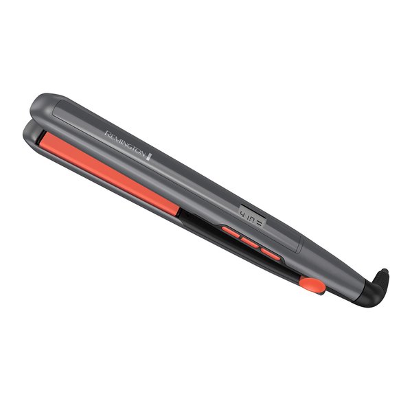 Remington S5500TA 1" Anti-Static Flat Iron with Floating Ceramic Plates and Digital Controls, Hair Straightener, Grey/Coral