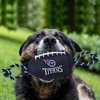 Pets First NFL Tennessee Titans Football Dog Toy, Tough Quality Nylon Materials, Strong Pull Ropes, Inner Squeaker, NFL Team Color
