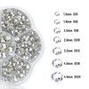 Rhinestones,3150pcs Clear Nail Gems Silver Face Jewels Tooth Eye Gems-Tiny Glass Nail Diamonds Stone Flatback-Small White Crystals Rhinestone for Acrylic Nails-Craft Gems with Wax Pen HINABTRU