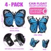 Deermon Blue Lovely 28 Inches Party Butterfly Balloon Kit, 4 Piece Aluminum Foil Mylar Helium Butterfly Balloons for Butterfly Themed Party, Wedding, Birthday, Baby Shower, Party Decoration Supplies