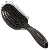 NuWay 4HAIR® DoubleC PRO® U.S. Patented Double Curved Detangling Brush is Hair Dryer Safe (Black)