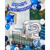 12th Birthday Party Decoration for Boys, Happy Birthday Banner Blue Number 12 Birthday Balloons 12th Birthday Latex Confetti Balloon for Boys Him Son 12 Years Old Birthday Decoration Supplies(12th)