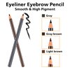 POZILAN - 6 PCS Eyebrow Eyeliner Pencils, Waterproof Eye Brow Pencil, Soft Textured, Easy to Color, Long Lasting, Deeply Pigmented, 0.05Oz (Light Tea,Brown, Gray)