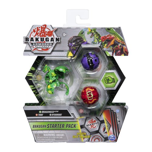 Bakugan Starter Pack 3-Pack, Dragonoid Ultra, Armored Alliance Collectible Action Figures