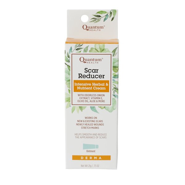 Quantum Health Scar Reducer|Intensive Herbal and Nutrient Cream|Works on New and Existing Scars, Newly Healed Wounds, and Stretch Marks|0.75 Ounce