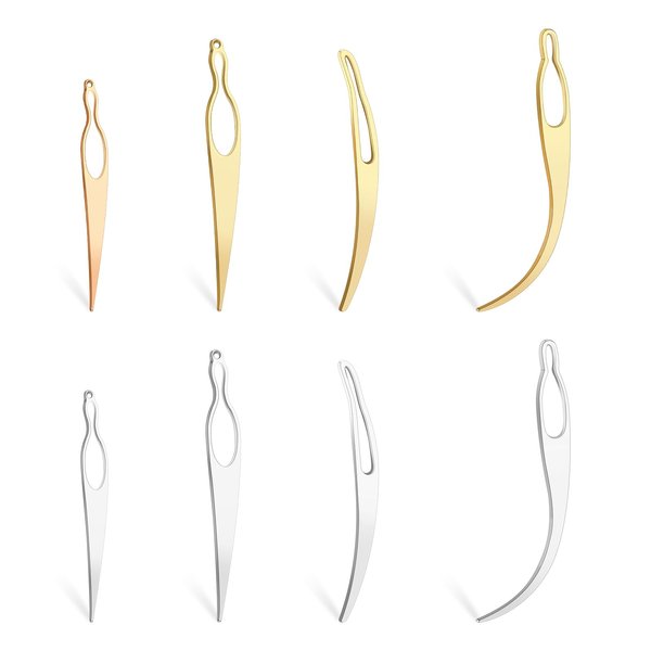 ZEYIYER 8PCS Interlocking Tool Set - 4 Styles for Locs, Microlocs, and Dreads: Retightening Needles, Hair Tightening Accessory (Gold & Silver)