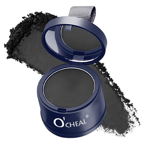 O'CHEAL Hairline Powder, Hair Loss Cover Up Powder, Hair Fibers for Thinning Hair, Instantly Root Touch Up Hair Color for Gray Hair Coverage, Sweatproof Hairline Shadow Powder for Men and Women(Black)