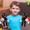 NICERINC Black Cartoon Cat Plush Stuffed Toy, Soft & Embrace Animal Cat Plush Toys, Child Plush Doll, Kids Birthday Gifts