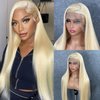 613 Straight Lace Front Wigs Human Hair 13x4 HD Lace Front Wigs Human Hair Pre Plucked with Baby Hair 20 Inch Blonde 13x4 Lace Closure Human Hair Wig 180% Density Frontal Human Hair Wigs for Women