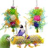 Paxikaka 3pcs Parrot Silk Nibbling Toy Bird Chew Toys for Birds Parrot Parakeet Cockatiel Conure Cockatoo Budgie Finch