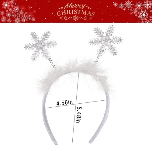Snowflakes Headband Christmas Hair Band Glitter Hair Hoop Headdress for Womens Girls Cosplay Hair Accessories Christmas Party Favor