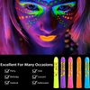 12 Pieces Glow In The UV Light Body & Face Paint,Glow In The Black Light Face Painting Kits Makeup for Adult Glow Party Supplies