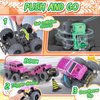 SevenQ Monster Truck Toys for Boys, 4 Pcs Toy Cars Flip Stunt Car, Pull Back Race Cars Party Favors Friction Powered Cars Retro Toddler Toys Vehicles Goodie Bag Stuffers Birthday