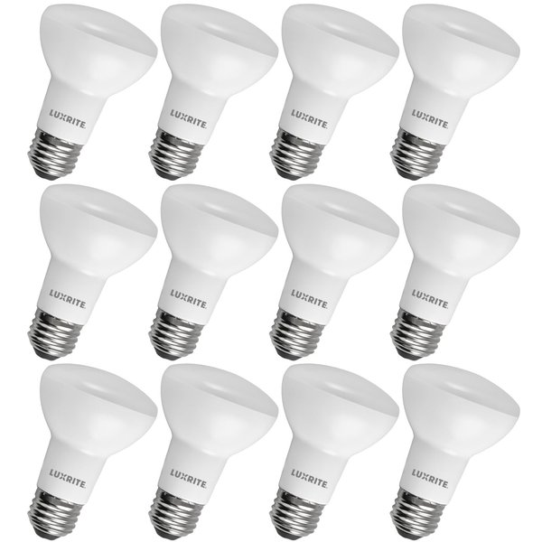 LUXRITE BR20 LED Bulb, 45W Equivalent, 2700K Warm White, Dimmable, 460 Lumens, R20 LED Flood Light Bulb 6.5W, Energy Star, Damp Rated, E26 Base, Perfect for Recessed and Track Lighting (12 Pack)