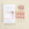 Fall Short Press on Nails French Tip Fake Nails Medium Length Hand-Painted Short Nails Glossy Nude with Leaves Designs Acrylic Nails Brown Nail Tips Full Cover Glue on Nails for Women Girls