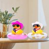 MuMyer Cowboy Car Rubber Duck Yellow Duck Dashboard Decoration Cool Duck Car Ornaments with Mini Cowboy Hat Scarf Sunglasses Necklace Swim Ring