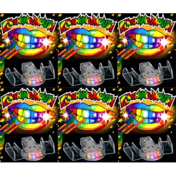 24 Pack Flashing Mouth Piece Guard Light Up Teeth LED Party Favors Mouthpieces