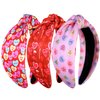 NVENF Valentine's Day Headband for Women Printed Heart Knotted Headband Valentine's Hair Accessories Holiday Gifts (Valentine's Day C)