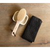 Japanese Body Brush for Bath or Dry Brushing, Exfoliation, Cellulite Treatment, Short Handle, Medium Soft