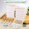 Bamboo Cotton Swabs 1000 Count, Organic Cotton Swabs with Wooden Sticks, Double Tipped Cotton Buds for Ears, Makeup, Daily Cleaning