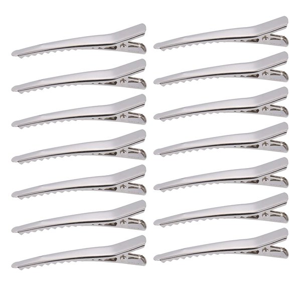 Bekith 200 Pack 2.36 inches Hair Clips, Metal Alligator Teeth Prongs Clips Holders Hairdressing Salon Hair Grip DIY Hairpins