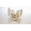 Pearl and crystal butterfly gold hair claw clip bridal clip bridal barrette