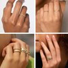PLOMFOV 14K Gold/Silver Plate Stacking Rings Set for Women CZ Heart Simple Cute Stackable Rings Dainty Trendy Gold Statement Rings Plain Band Size 4-11 Gold 7
