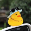 wonuu Car Duck 4Pcs Rubber Duck Car Ornaments Yellow Duck Car Dashboard Decorations with Mini Hat Swim Ring Necklace Sunglasses, Blue&Blue&Yellow&Yellow