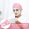 Whaline 3Pcs Spa Facial Headband White Black Pink Head Wrap Terry Cloth Waffle Adjustable Makeup Headband for Bath Sports Washing Face Shower