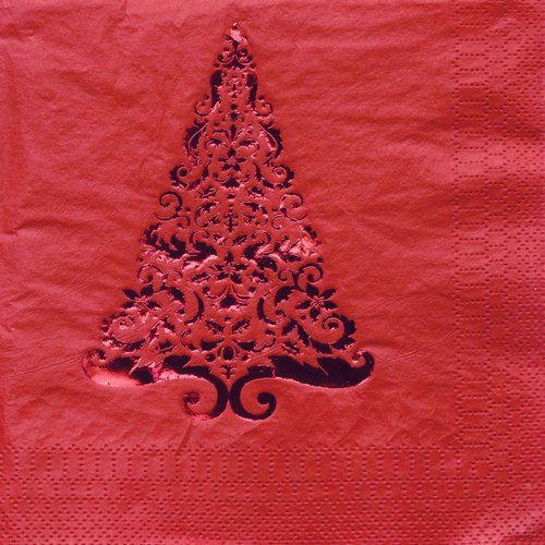 16-Count Glitz Foil Stamped Paper Beverage Napkins, Red