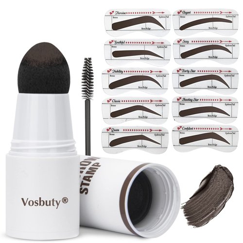 Eyebrow Stamp Stencil Kit-Brow Stamp And Shaping Kit- One-Step Brow Stamp Kit -Waterproof Long-lasting Eyebrow Stamp-Grey Black