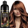 Chestnut Brown Hair Dye Shampoo 3 in 1, Instant Brown Hair Color Shampoo for Men & Women, Herbal Brown Hair Shampoo Brown Shampoo Colors Hair in Minutes 17.6 FL OZ