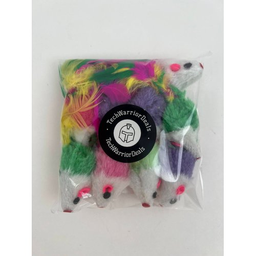 10PCS Cat Toy Mice Rattle Set,Interactive Cat Toy for Indoor Cats and Kittens,Assorted Color Catnip Toys Feather Tail