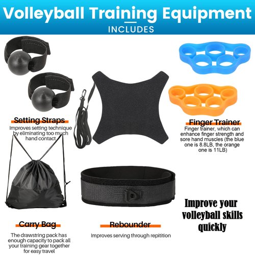 Davllin Volleyball Training Equipment Aid,Premium Volleyball Rebounder Trainer Kit,Solo Practice Trainer for Serving Setting Spiking and Arm Swing,Volleyball Gifts for Teen Girls & Boys