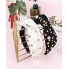 Wecoe 2 Pack Black White Knotted Headbands Rhinestone Pearl Headband For Women Girls Wide Headbands Non Slip Fashion Cloth Sparkly Diamond Beaded Headbands Hair Accessories For Women Girls Gifts
